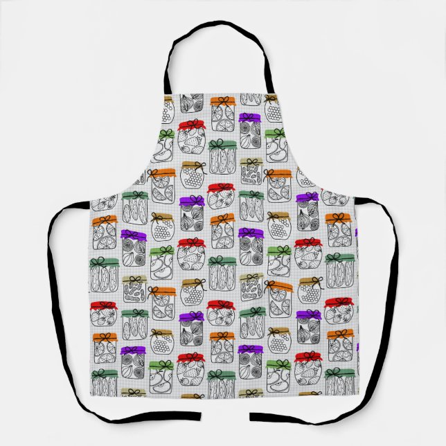 Colourful Pantry Jars Apron (Front)