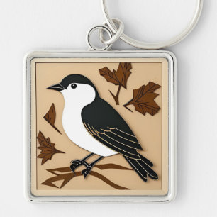 Colourful Paper Art of Bird Key Ring