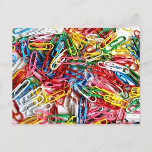 Colourful Paper Clips Office Supply Gifts Postcard
