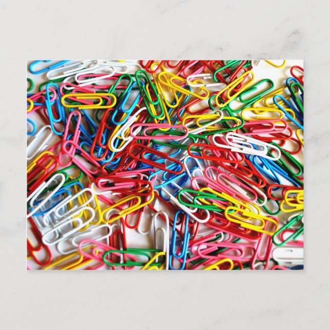 Colourful Paper Clips Office Supply Gifts Postcard (Front)