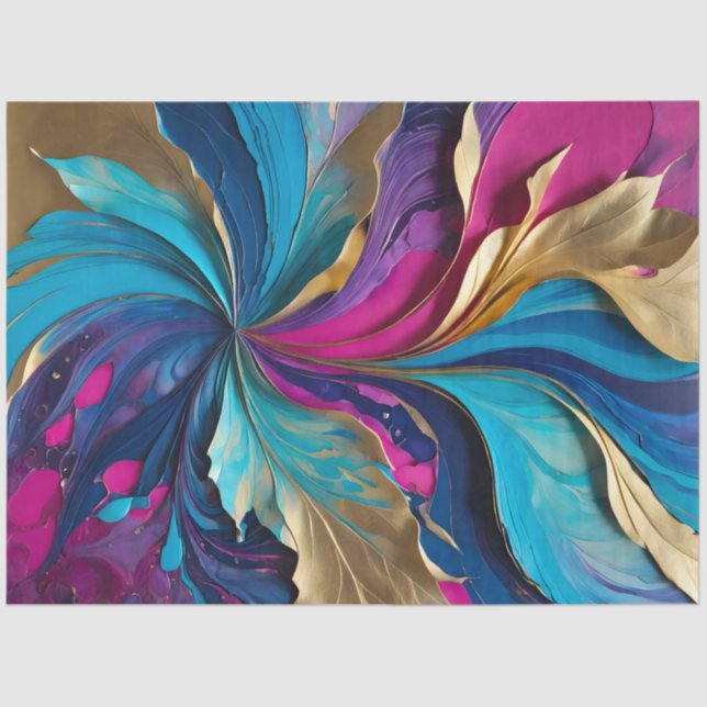 Colourful Paper Collage Art Tissue Paper (Front)