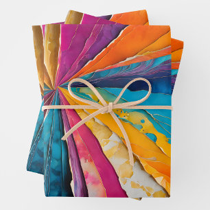 Colourful Paper Collage Art Wrapping Paper Sheets