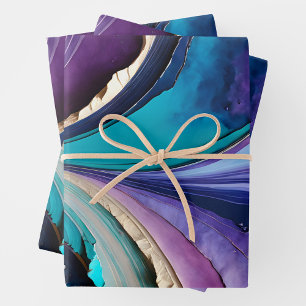 Colourful Paper Collage Art Wrapping Paper Sheets