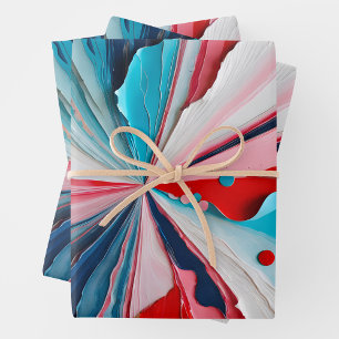 Colourful Paper Collage Art Wrapping Paper Sheets
