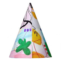 Colourful paper party hats