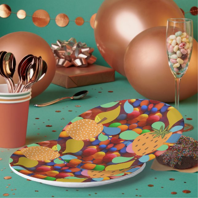 colourful  paper plate (Multi)