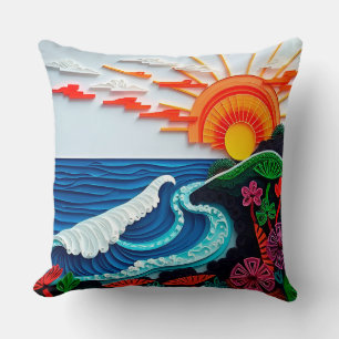 Colourful Paper Quilling Artwork Cushion