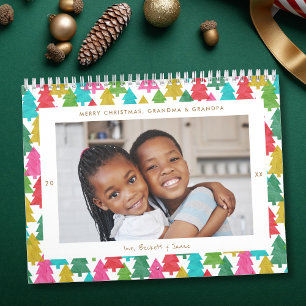 Colourful Paper Trees Christmas Photo Calendar