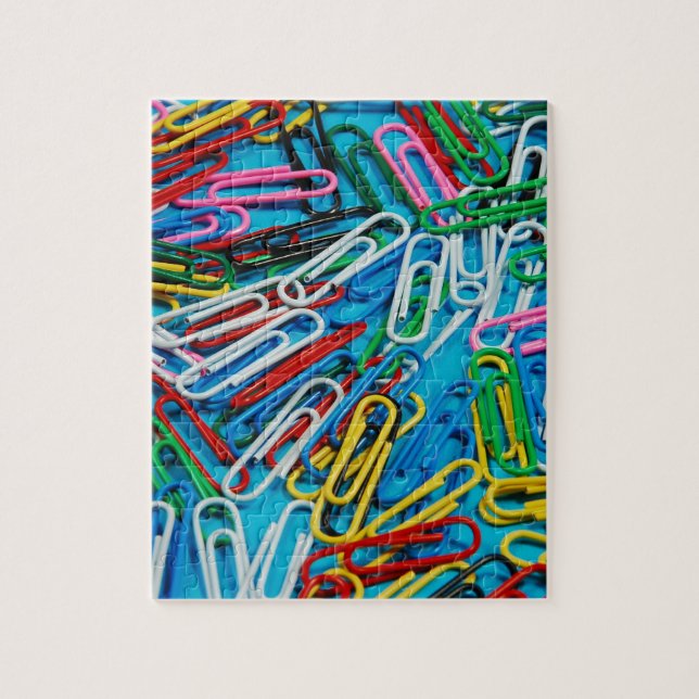 Colourful paperclip print jigsaw puzzle (Vertical)