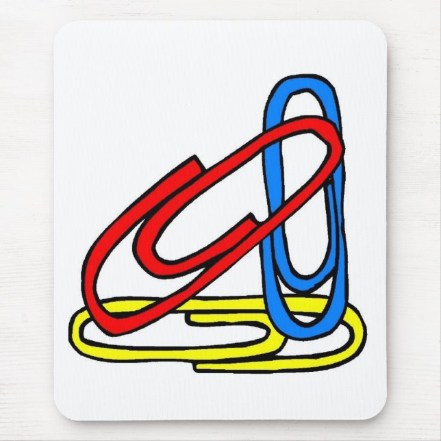 Colourful Paperclips Elementary School Colours Mouse Mat (Front)