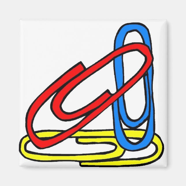 Colourful Paperclips Magnet (Front)