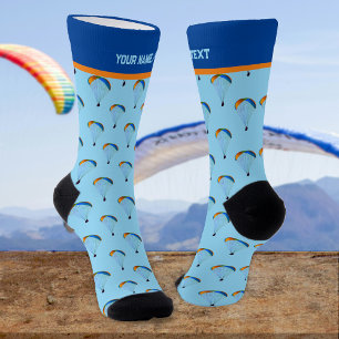 Colourful Paraglider Pattern with your own name Socks
