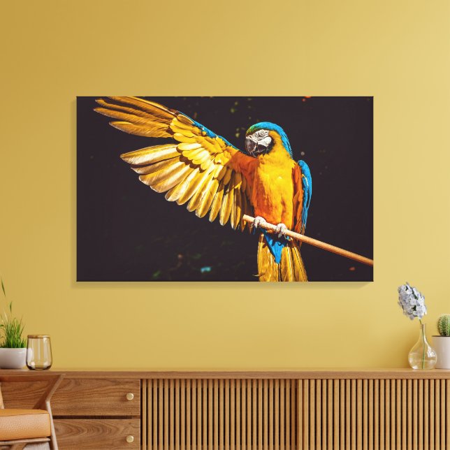 Colourful Parakeet Bird Canvas Print (Insitu(LivingRoom))