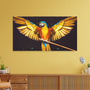 Colourful Parakeet Winged Bird Canvas Print