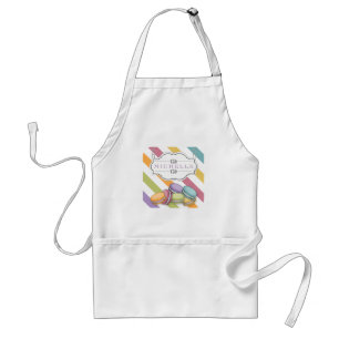 Colourful Paris Macarons Eiffel Tower Monogram Standard Apron