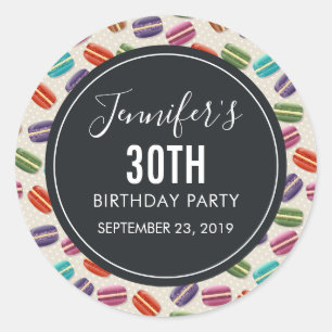 Colourful Parisian Macarons Pattern Birthday Classic Round Sticker