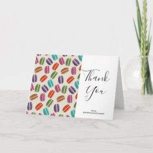 Colourful Parisian Macarons Pattern Birthday Thank Card