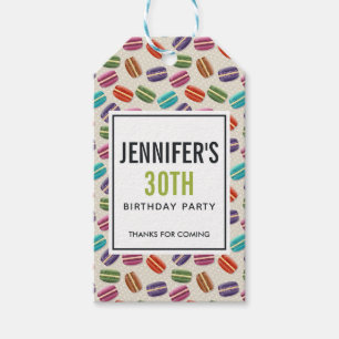 Colourful Parisian Macarons Pattern Birthday Thank Gift Tags