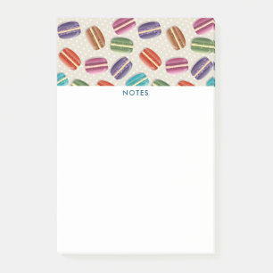 Colourful Parisian Macarons Pattern Post-it Notes