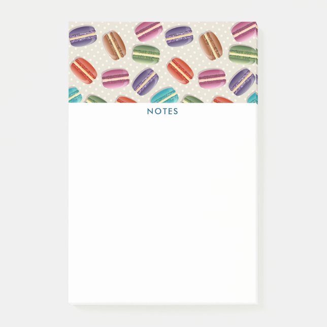 Colourful Parisian Macarons Pattern Post-it Notes (Front)
