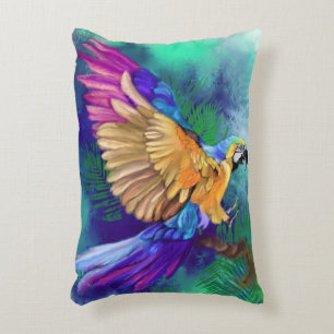 Colourful Parrot Accent Pillow