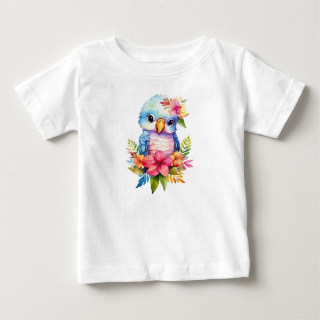 Colourful Parrot Baby T-Shirt (Front)