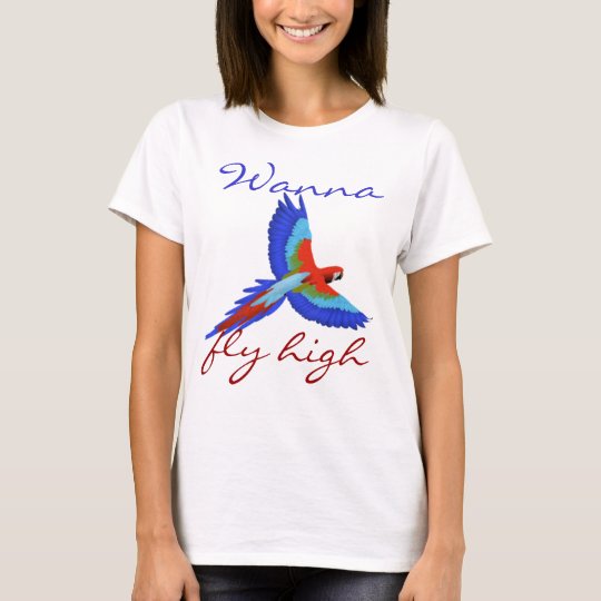 Colourful parrot bird flying cute girly T-Shirt