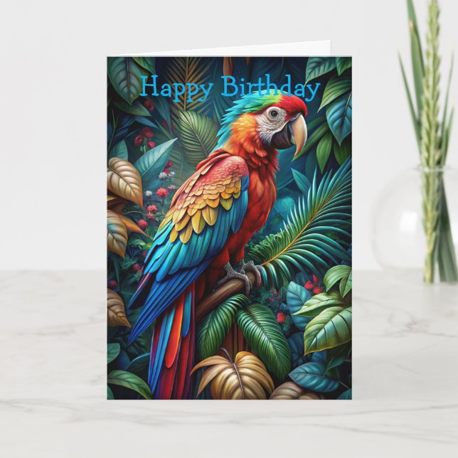 Colourful Parrot Card (Front)