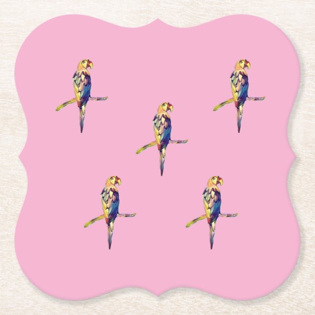 Colourful Parrot Coaster (Front)