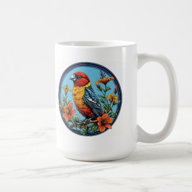 Colourful Parrot crossbill Bird Coffee Mug (Right)
