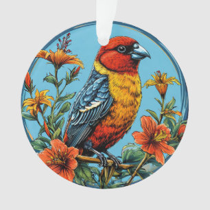 Colourful Parrot crossbill Bird Ornament