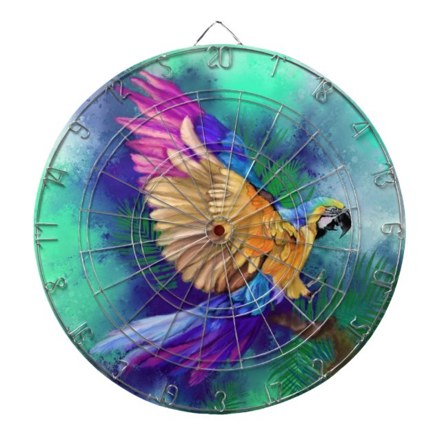 Colourful Parrot Dart Board (Front)