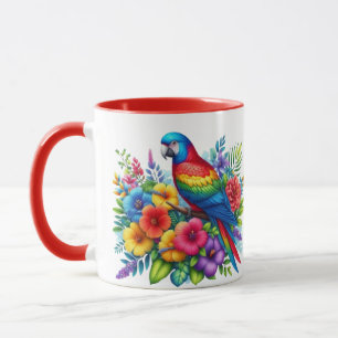 Colourful Parrot Design Cup