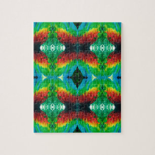 Colourful Parrot feathers pattern Jigsaw Puzzle