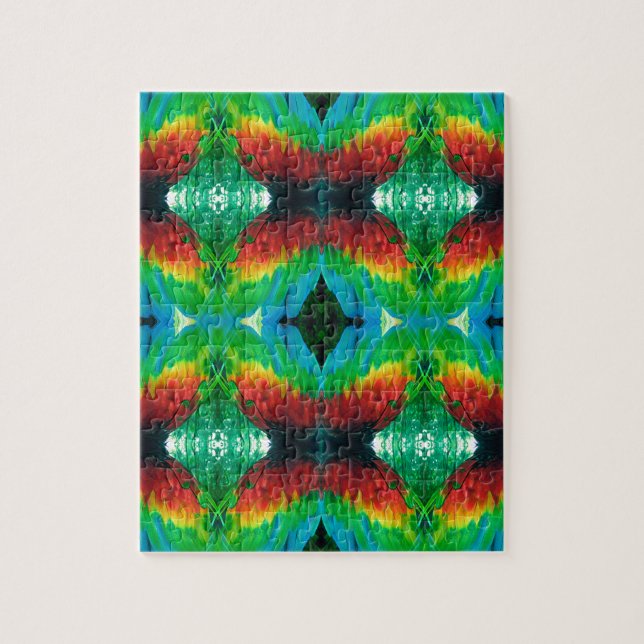 Colourful Parrot feathers pattern Jigsaw Puzzle (Vertical)