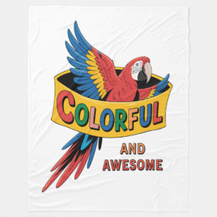 Colourful Parrot  Fleece Blanket