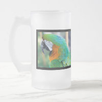 Colourful Parrot Frosted Beer Mug