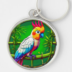 Colourful parrot key ring
