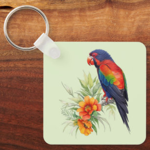 Colourful Parrot Key Ring