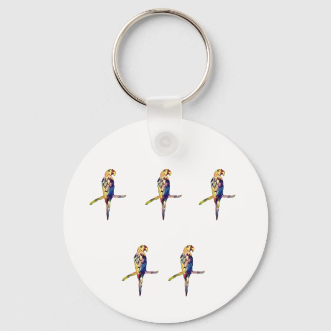 Colourful Parrot Keyring (Front)