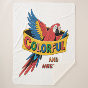 Colourful Parrot  Sherpa Blanket