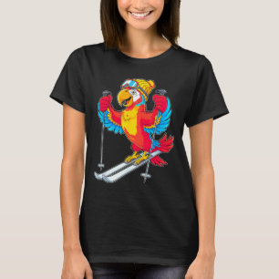 Colourful parrot skiing adventure winter fun T-Shirt