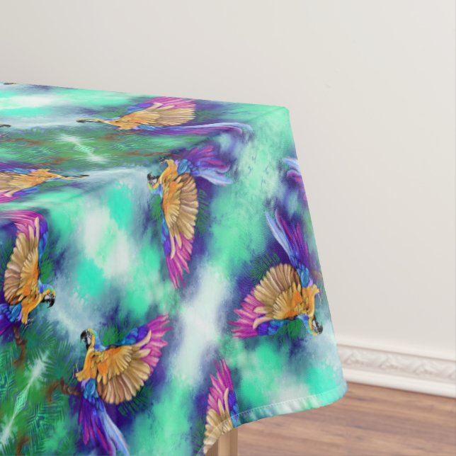 Colourful Parrot Tablecloth (In Situ)