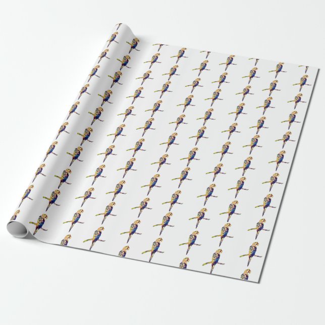 Colourful Parrot Wrapping Paper (Unrolled)