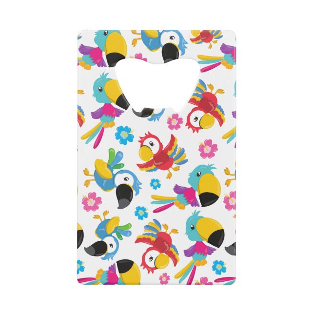 Colourful Parrots, Tropical Parrots, Birds, Flower (Front)