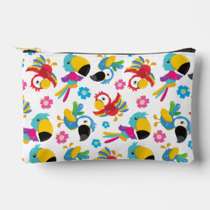 Colourful Parrots, Tropical Parrots, Birds, Flower Accessory Pouch