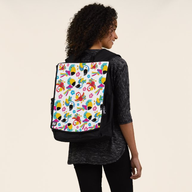Colourful Parrots, Tropical Parrots, Birds, Flower Backpack (Worn)