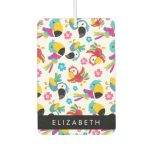 Colourful Parrots, Tropical Parrots, Your Name Car Air Freshener