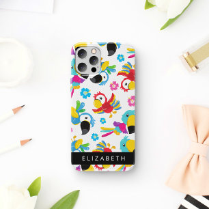Colourful Parrots, Tropical Parrots, Your Name iPhone 16 Case