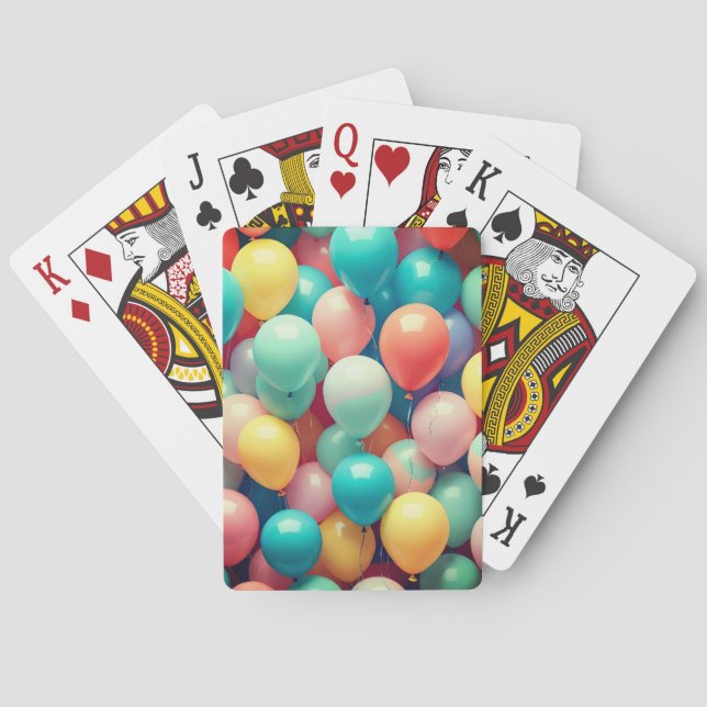 Colourful Party Balloons Pattern  Playing Cards (Back)